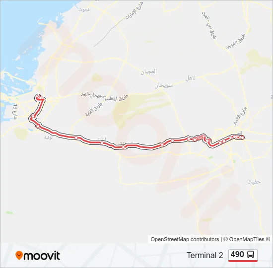 490 Bus Line Map