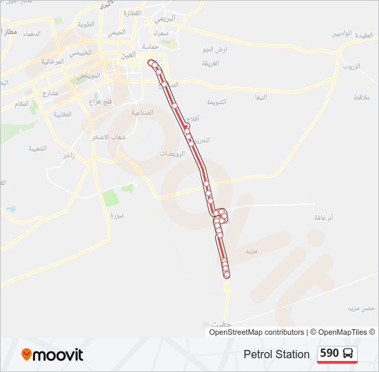 خريط الخط لـ 590 حافلة