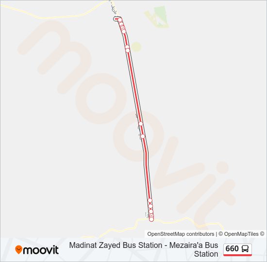 خريط الخط لـ 660 حافلة