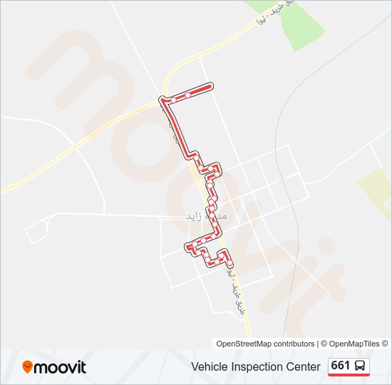 خريط الخط لـ 661 حافلة