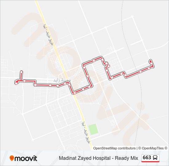 خريط الخط لـ 663 حافلة