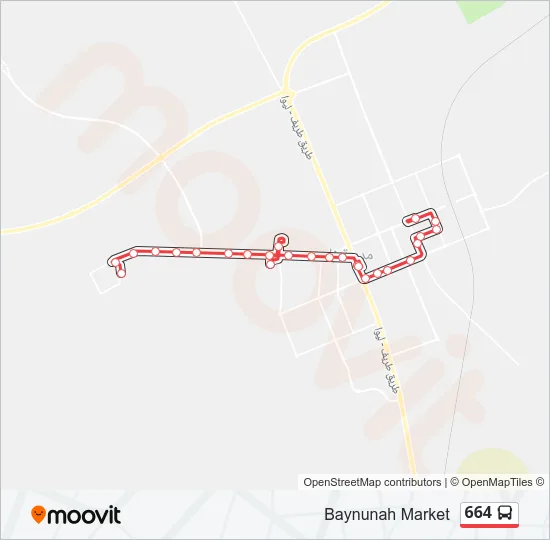 664 Bus Line Map