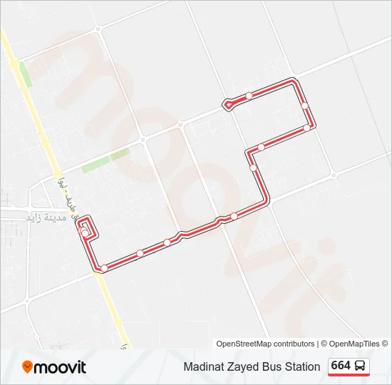 664 Bus Line Map