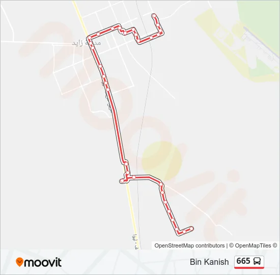 665 Bus Line Map