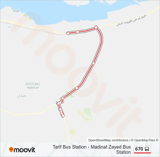 670 Bus Line Map
