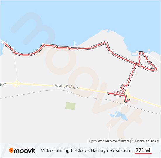 خريط الخط لـ 771 حافلة