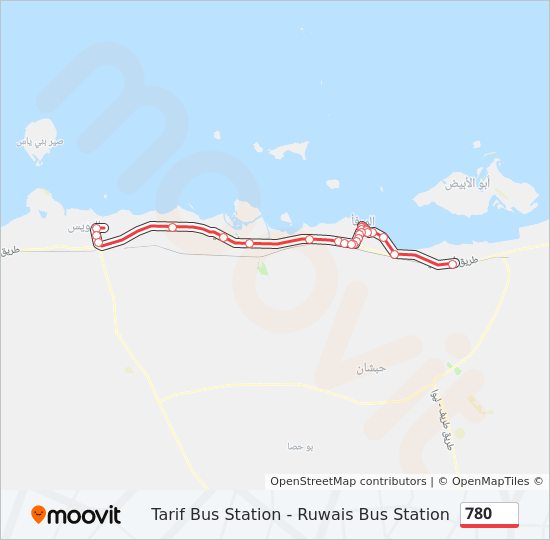 خريط الخط لـ 780 حافلة
