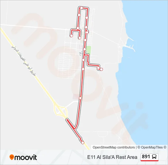 891 Bus Line Map