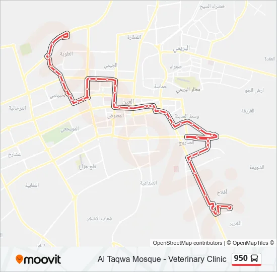 950 Bus Line Map