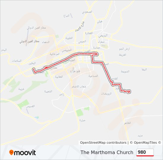 980 bus Line Map