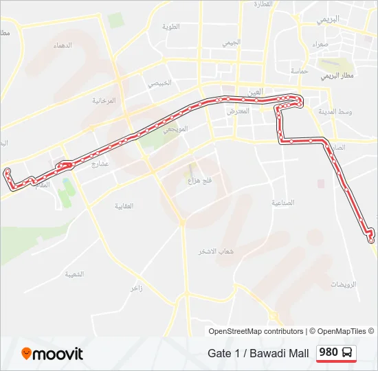 980 Bus Line Map