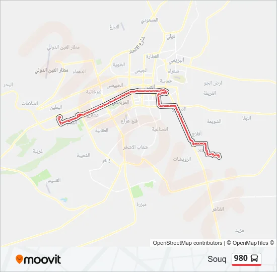 980 Bus Line Map