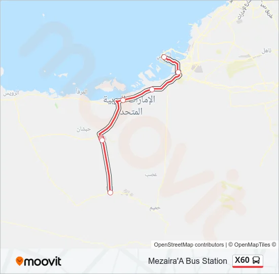 X60 Bus Line Map