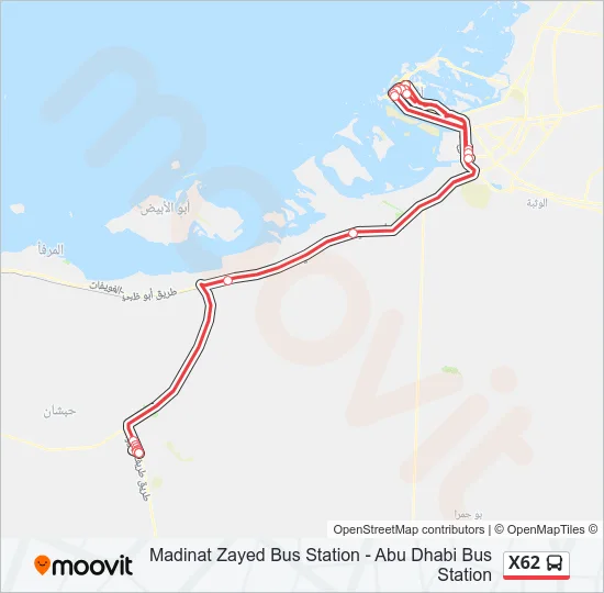 X62 Bus Line Map