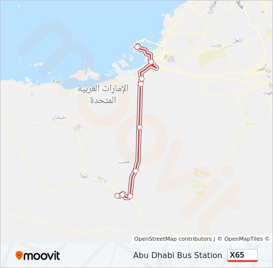 X65 bus Line Map