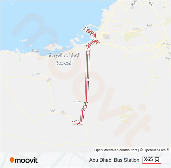 X65 Bus Line Map
