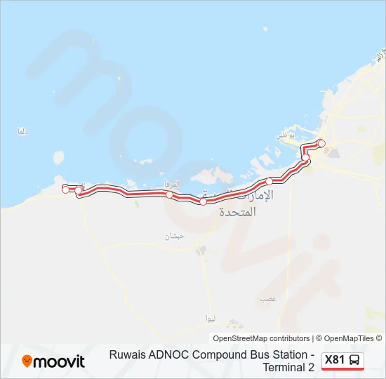 X81 Bus Line Map