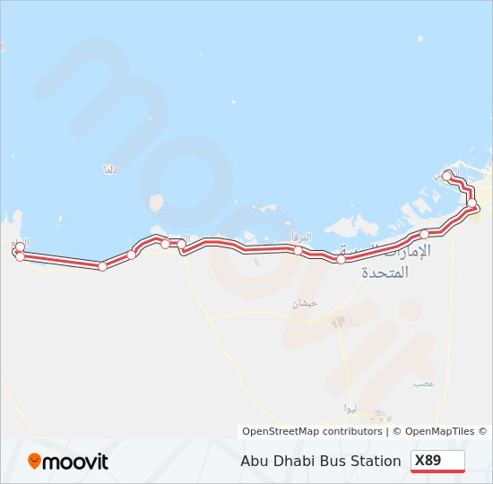 X89 bus Line Map