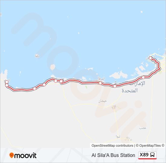 X89 bus Line Map