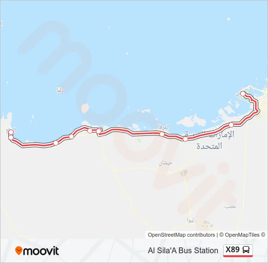 X89 Bus Line Map