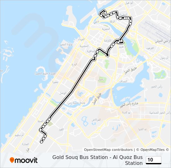 خريط الخط لـ 10 حافلة