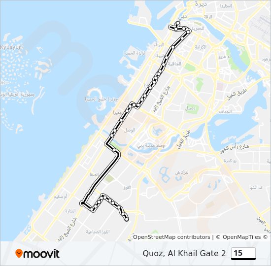 15 Route: Schedules, Stops & Maps - Quoz, Al Khail Gate 2 (Updated)