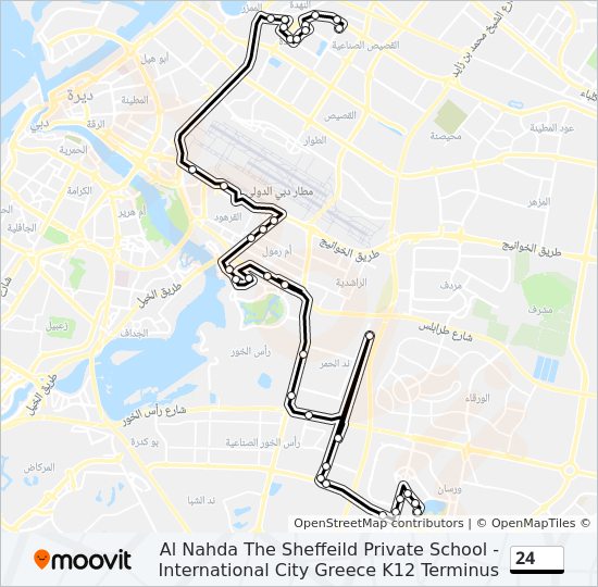 خريط الخط لـ 24 حافلة