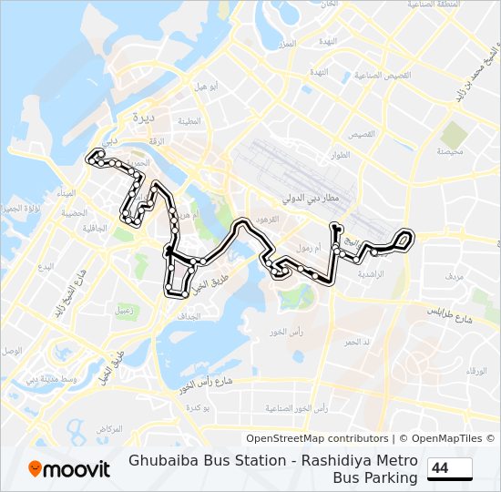 خريط الخط لـ 44 حافلة