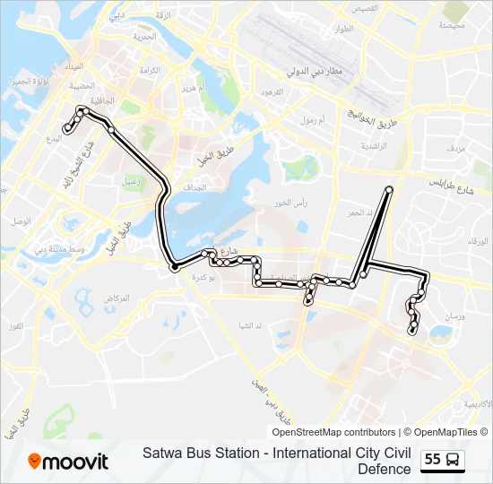 55 Bus Line Map