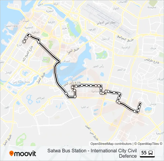 55 Bus Line Map