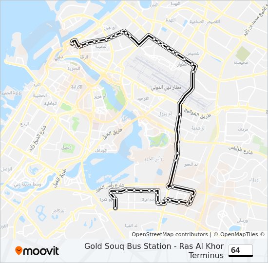 خريط الخط لـ 64 حافلة