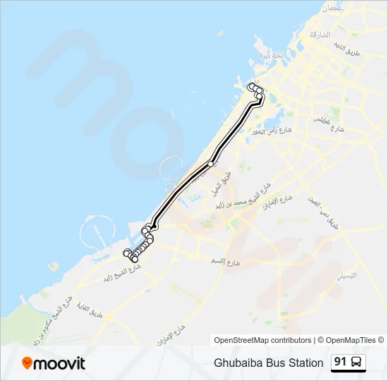 91 Bus Line Map