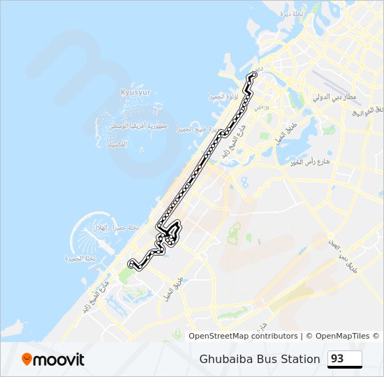 93 bus Line Map