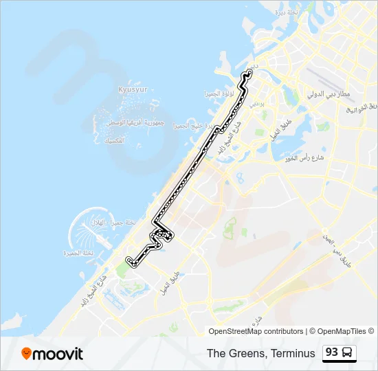 93 Bus Line Map