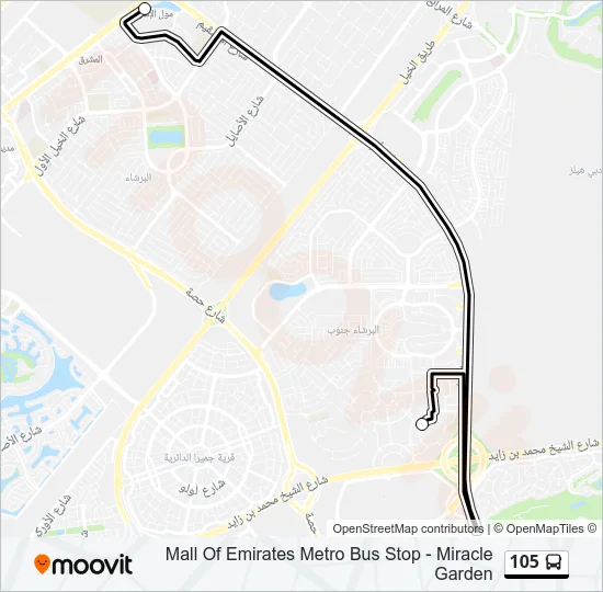 105 Bus Line Map