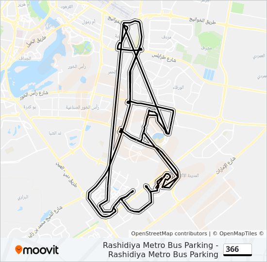 خريط الخط لـ 366 حافلة