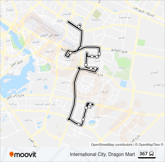 خريط الخط لـ 367 حافلة