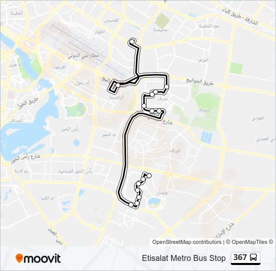 Etisalat Metro Station Map 367 Route: Schedules, Stops & Maps - Etisalat Metro Bus Stop (Updated)