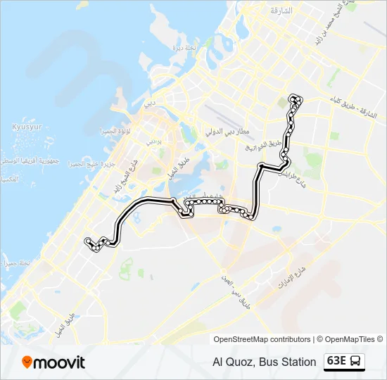 63E Bus Line Map