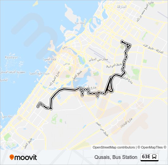 خريط الخط لـ 63E حافلة
