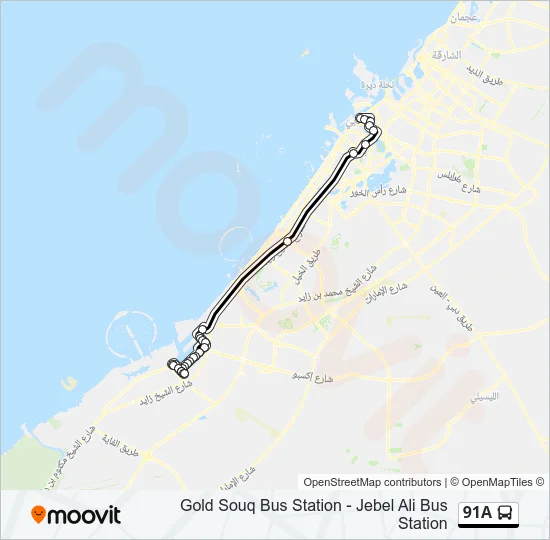 91A Bus Line Map