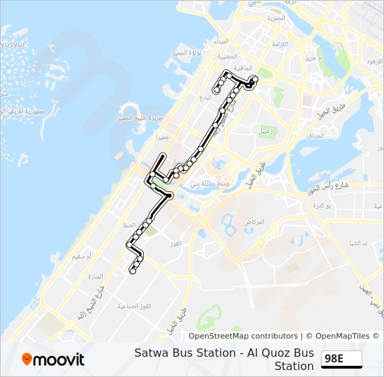 98e Route: Schedules, Stops & Maps - Satwa, Bus Station (Updated)