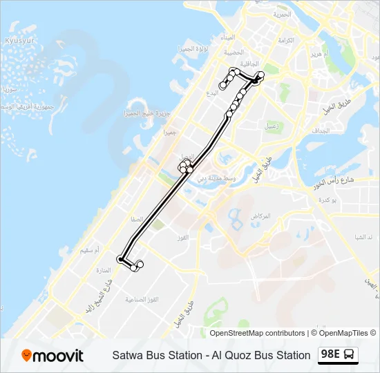 98E Bus Line Map