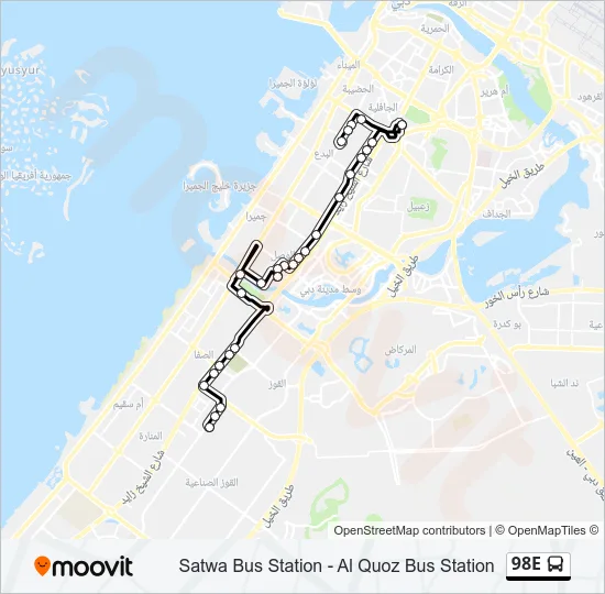 98E Bus Line Map