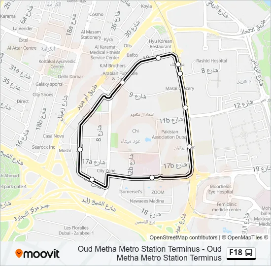 F18 Bus Line Map