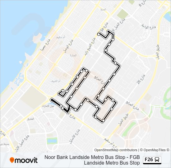 F26 Route Schedules Stops Maps Noor Bank Landside Metro Bus Stop