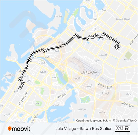 x13 Route: Schedules, Stops & Maps - Satwa, Bus Station (Updated)