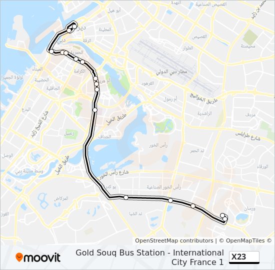 X23 bus Line Map