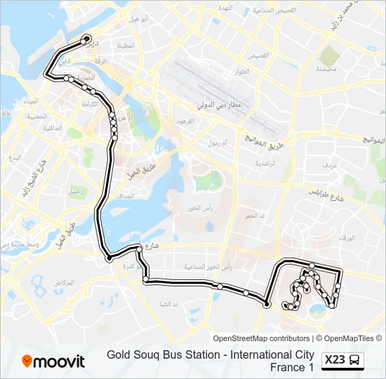 X23 Bus Line Map