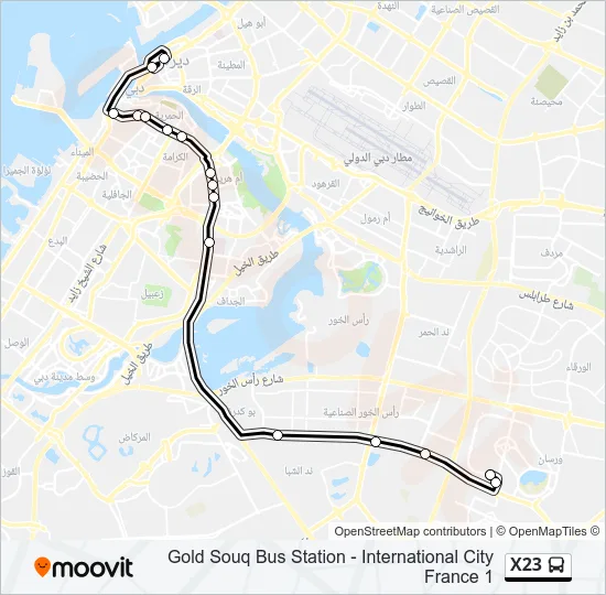 X23 Bus Line Map